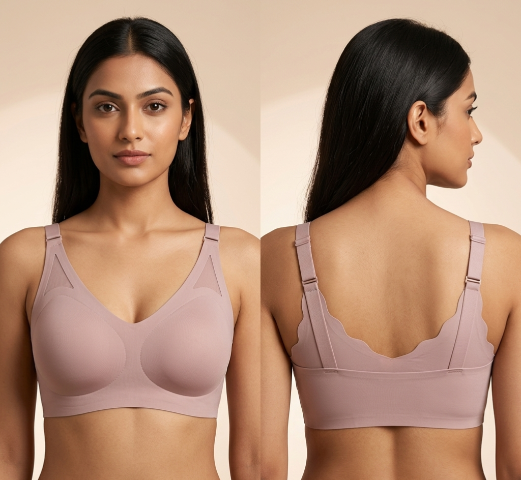 ComfortFlex Seamless Bra – Soft Padded, Wire-Free, Adjustable Straps (All-Day Comfort)