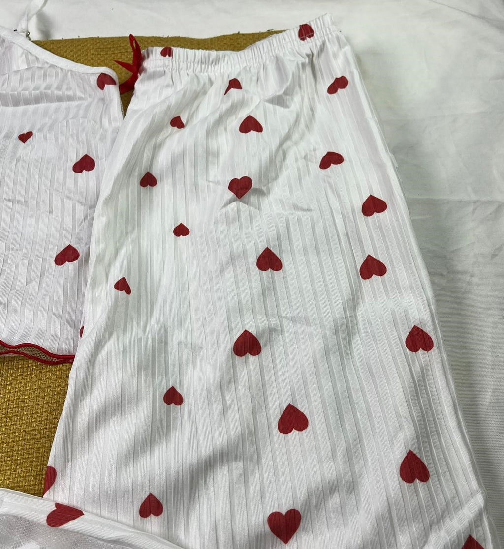 Posheeda Libaas Cupid Hearts Romantic Night Suit – Soft Stretchable Women's Sleepwear Set