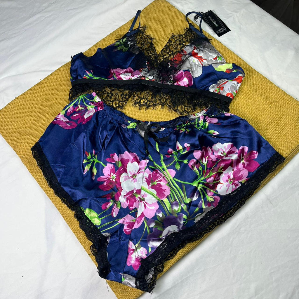 Floral Silky Flexible Bra Set – Soft Padded, Adjustable Straps, Breathable Comfort | Posheeda Libaas