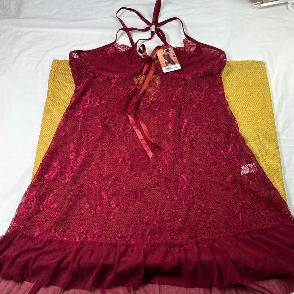 Red Lace Lingerie Set – Soft Floral Lace Bra & Panty, Adjustable Straps, Comfortable Fit | Posheeda