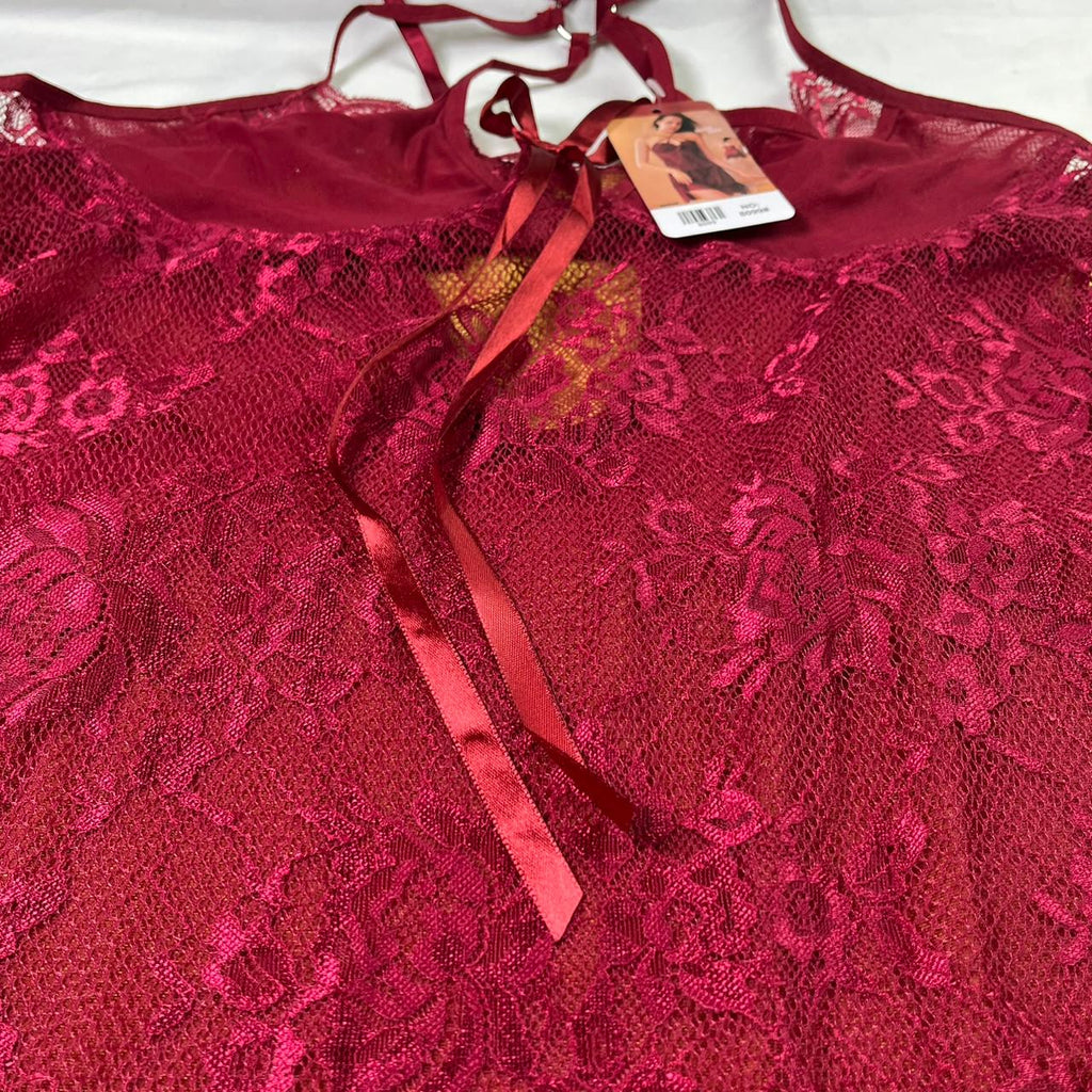 Red Lace Lingerie Set – Soft Floral Lace Bra & Panty, Adjustable Straps, Comfortable Fit | Posheeda