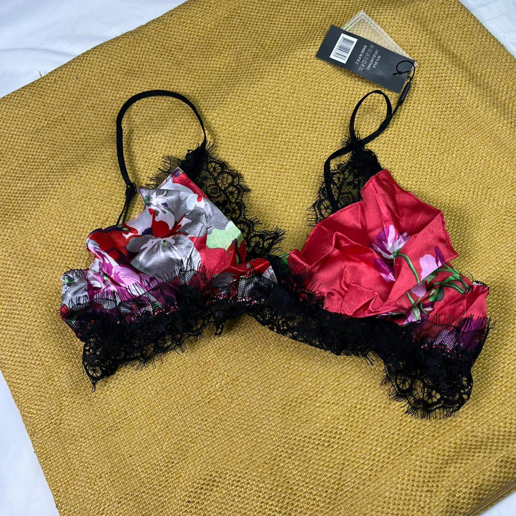 Floral Silky Flexible Bra Set – Soft Padded, Adjustable Straps, Breathable Comfort | Posheeda Libaas