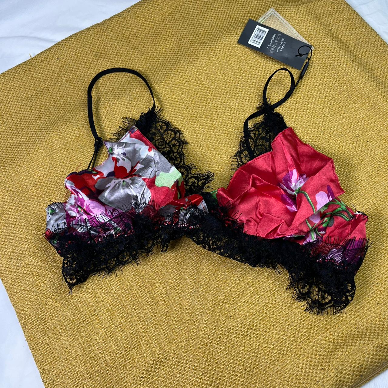 Floral Silky Flexible Bra Set – Soft Padded, Adjustable Straps, Breathable Comfort | Posheeda Libaas